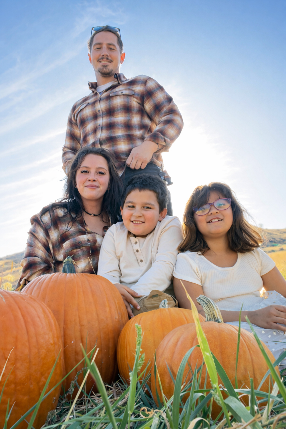 The Minske family in a Wenatchee pumpkin patch
